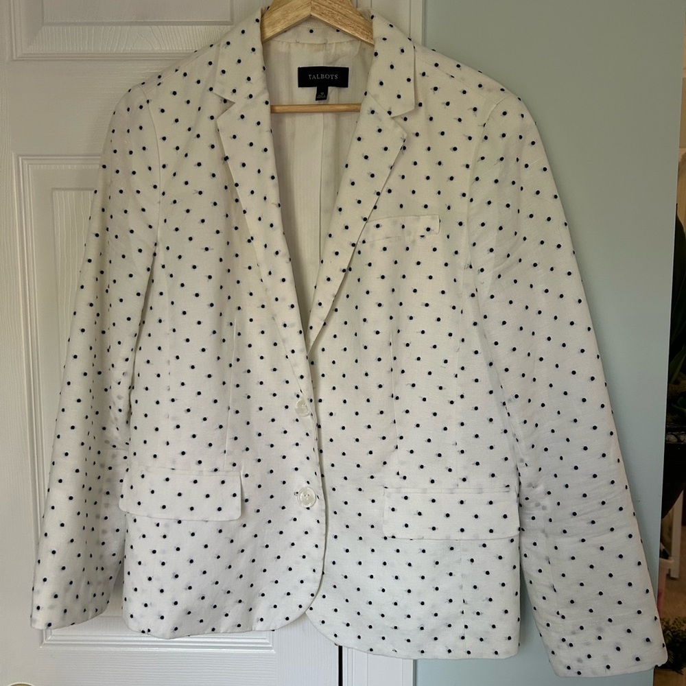 Talbots white and black blazer/jacket